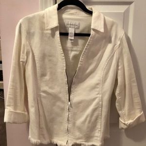 Liz Claiborne white denim jacket
